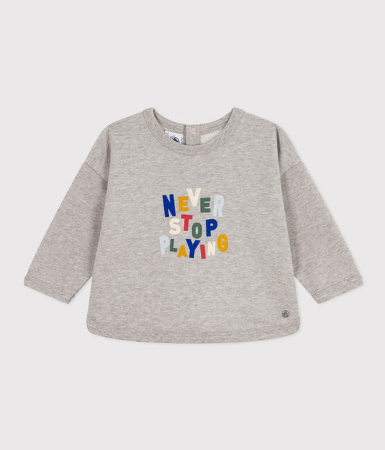 Baby-Sweatshirt aus Molton grau CHATON CHINE