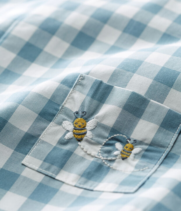 Baby-kurzoverall jungen blau/weiss