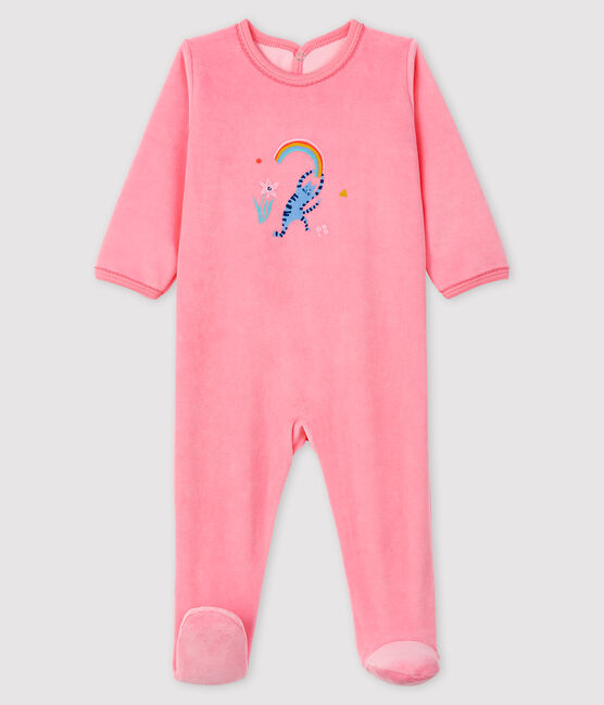Rosafarbener Baby-Strampler aus Nicki für Mädchen rosa GRETEL