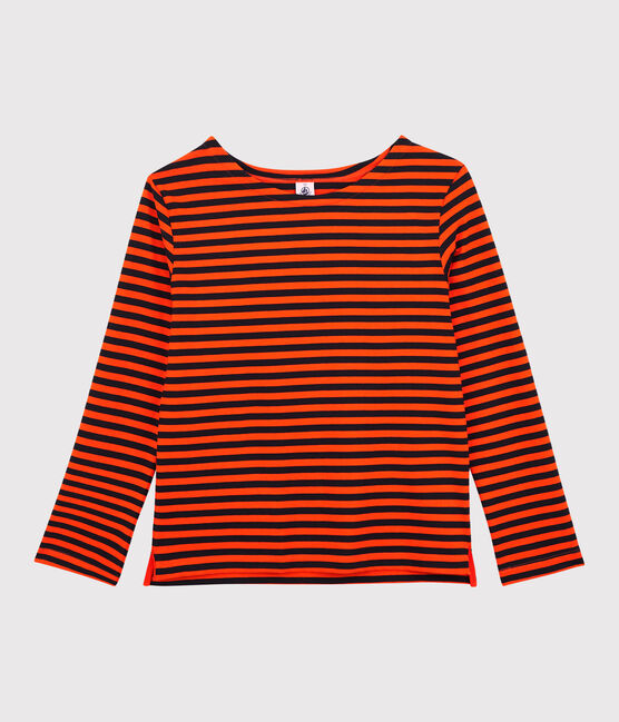 Baumwoll-T-Shirt mit Marinestreifen Damen blau SMOKING/ CAROTTE