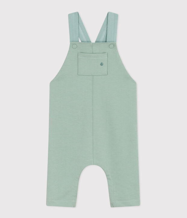Lange Baby-Latzhose aus dichtem Jersey gr&uuml;n