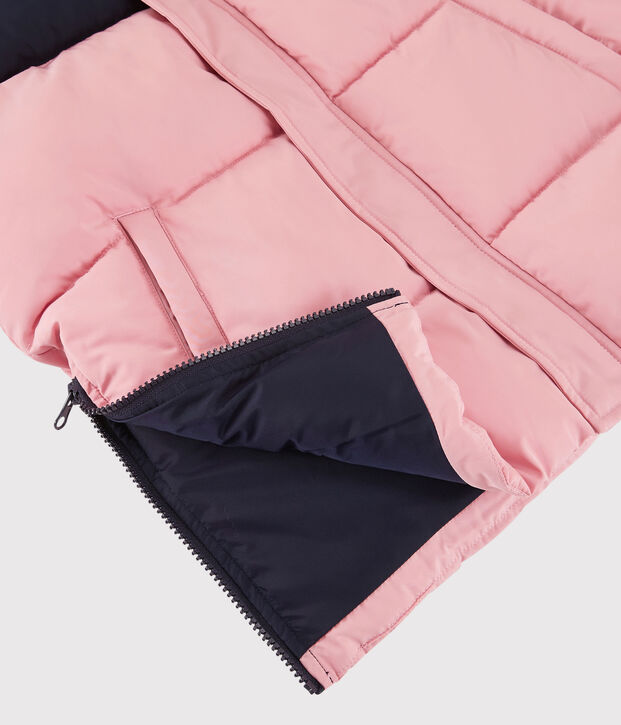 Lange, gef&uuml;tterte Kinder-Winterjacke f&uuml;r M&auml;dchen / Jungen blau/rosa