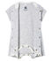 Kurzer Baby-Bodyjama aus Rippstrick grau POUSSIERE/weiss MARSHMALLOW