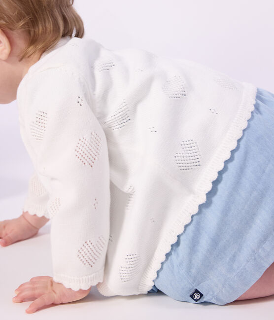 Baby-Cardigan aus Baumwolle mit Herzmotiv weiss MARSHMALLOW