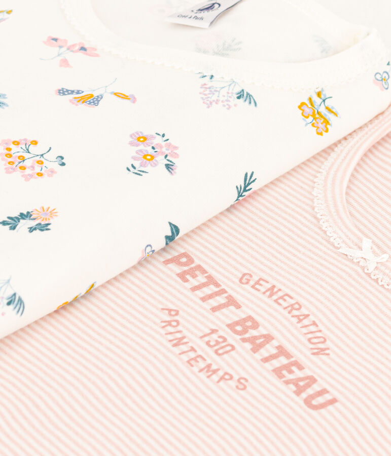 2er-Set Kinder-Kurzpyjama aus Baumwolle mit Blumen f&uuml;r M&auml;dchen vielfarbig