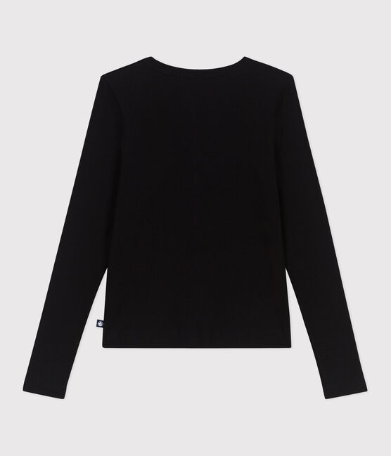 Damen-Cardigan aus einfarbiger Baumwolle schwarz BLACK
