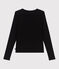 Damen-Cardigan aus einfarbiger Baumwolle schwarz BLACK
