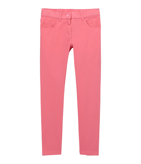 Mädchen-Hose aus farbigem Denim rosa PETAL