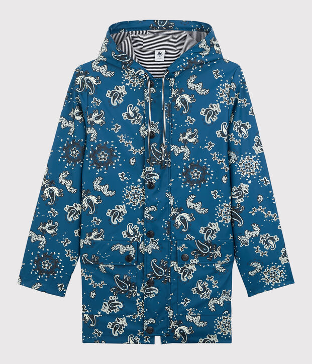 Klassische Regenjacke aus recyceltem Material und BIO-Baumwolle blau