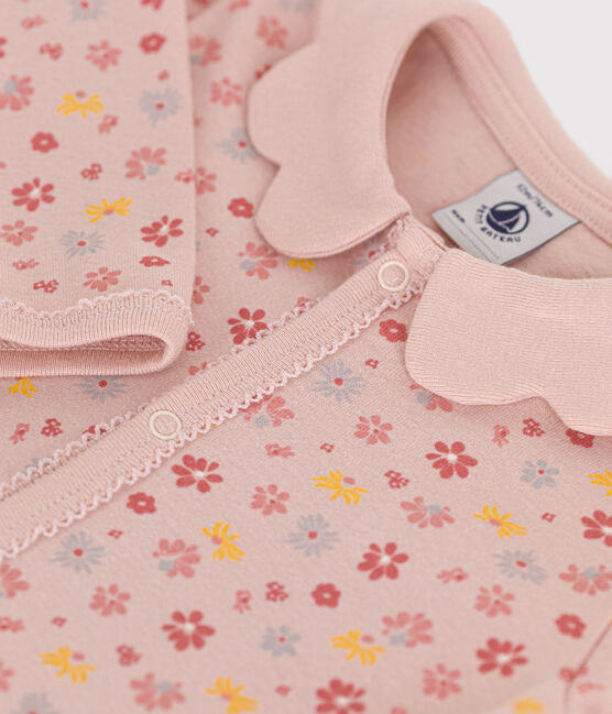Geblümter Baby-Pyjama aus Baumwolle  rosa SALINE/weiss MULTICO