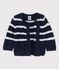Baby-Strickjacke mit Zöpfen blau SMOKING/weiss MARSHMALLOW