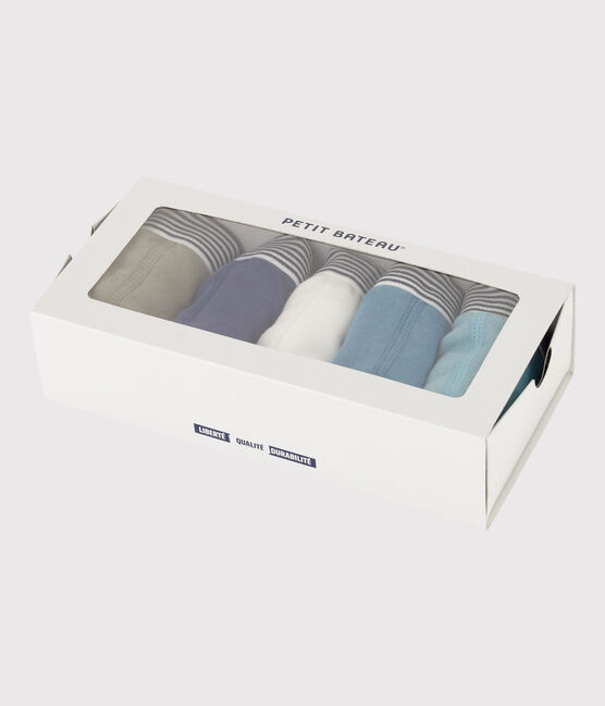 5er-Set einfarbige Boxershorts aus Baumwolle für Jungen variante 1