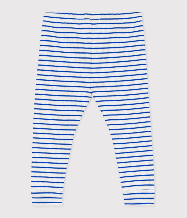 Baby-Leggings aus Baumwolle mit Streifen blau/blau