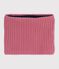 Kinder-Schlauchschal aus einfarbigem Strick mit Fleece-Futter rosa