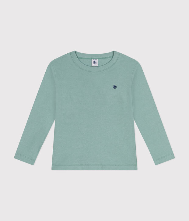 Lang&auml;rmeliges Kinder-T-Shirt aus Rippstrick f&uuml;r M&auml;dchen und Jungen gr&uuml;n