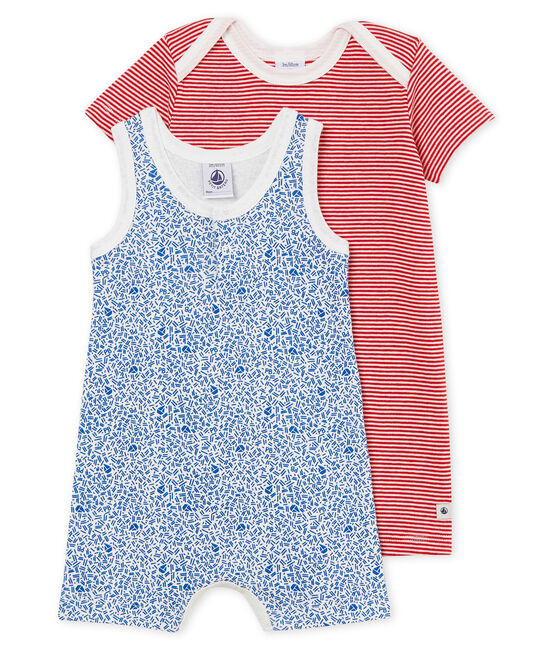 Duo Baby-Kurzoveralls Jungen aus Rippstrick variante 1