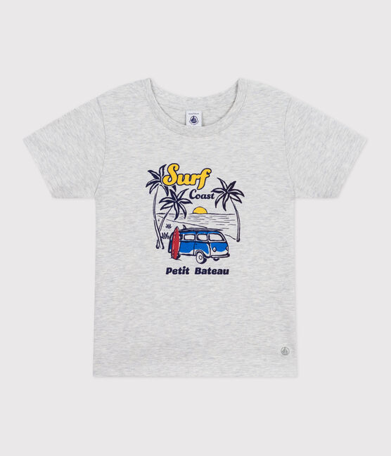 Kurzärmeliges Kinder-T-Shirt aus bedruckter Baumwolle grau BELUGA CHINE