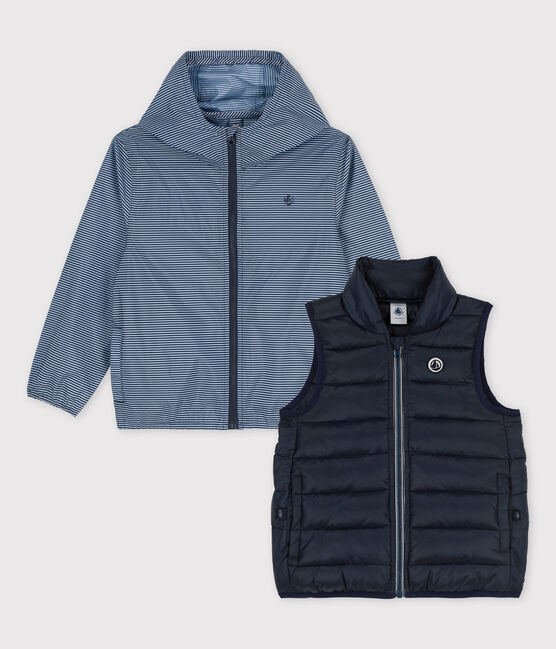 3-in-1-Kinder-Windjacke Mädchen – Jungen blau SMOKING