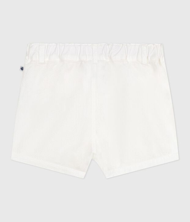 Baby-Shorts aus gestreiftem Seersucker weiss