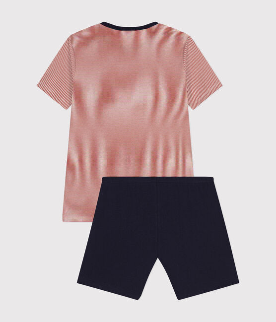 Kurzer Kinderpyjama aus Baumwolle blau SMOKING/weiss MULTICO