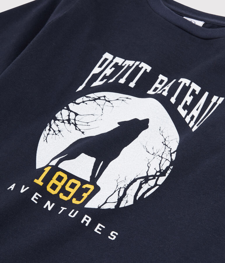 Kinder-T-Shirt mit Siebdruck f&uuml;r Jungen blau SMOKING