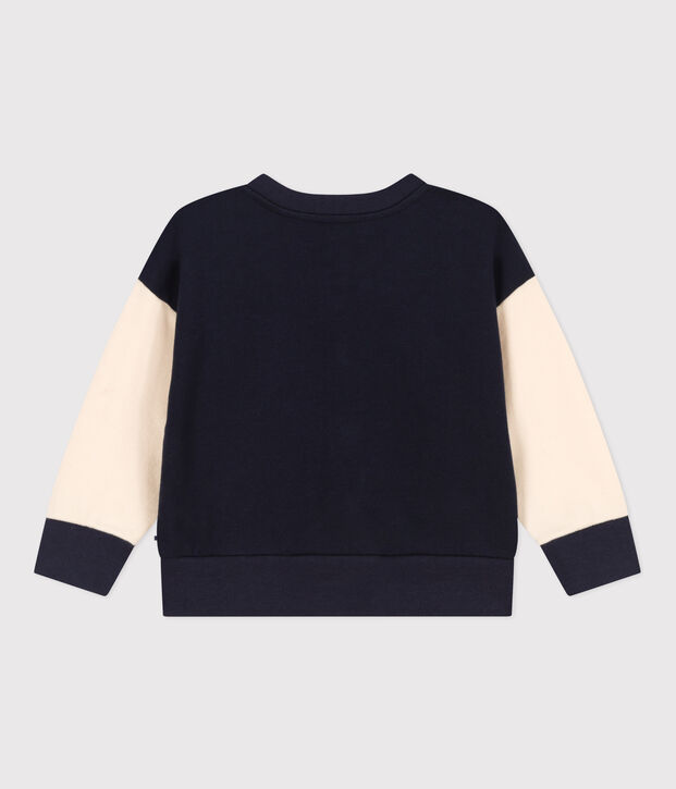 Baby College-Jacke aus Molton. blau/naturfarben