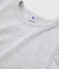 Damen-T-Shirt aus Baumwolle mit Rundhalsausschnitt grau BELUGA CHINE