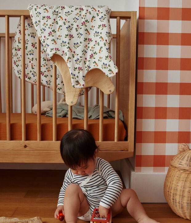 Baby-Schlafsack aus Baumwolle TOG 2.5 mit Obstmotiv weiss/gelb/vielfarbig