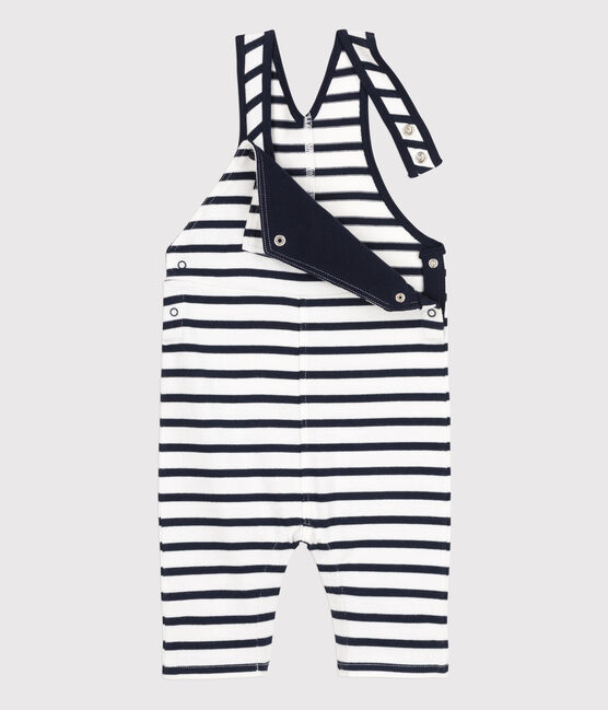 Gestreiftes Baby-Latzhose aus dichtem Jersey in Marinestreifen weiss MARSHMALLOW/blau SMOKING