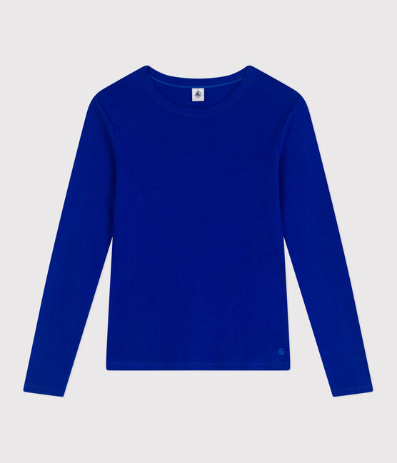 Damen-T-Shirt L'Iconique aus einfarbiger Baumwolle blau SURF