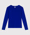 Damen-T-Shirt L'Iconique aus einfarbiger Baumwolle blau SURF