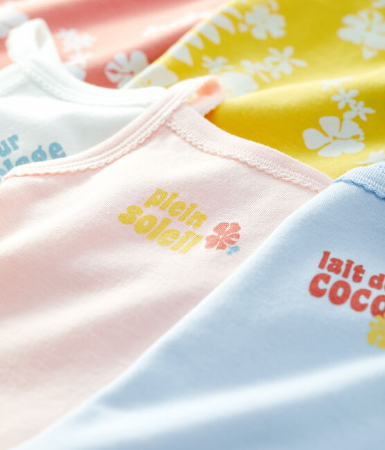 5er-Set ärmellose Baby-Bodys aus Baumwolle mit Hawaiimuster variante 1