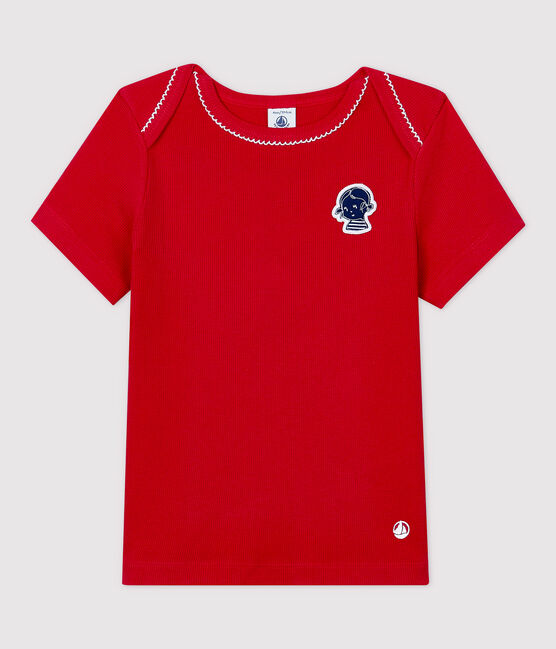 Kurzärmliges Kinder-T-Shirt aus Baumwolle für Mädchen rot TERKUIT