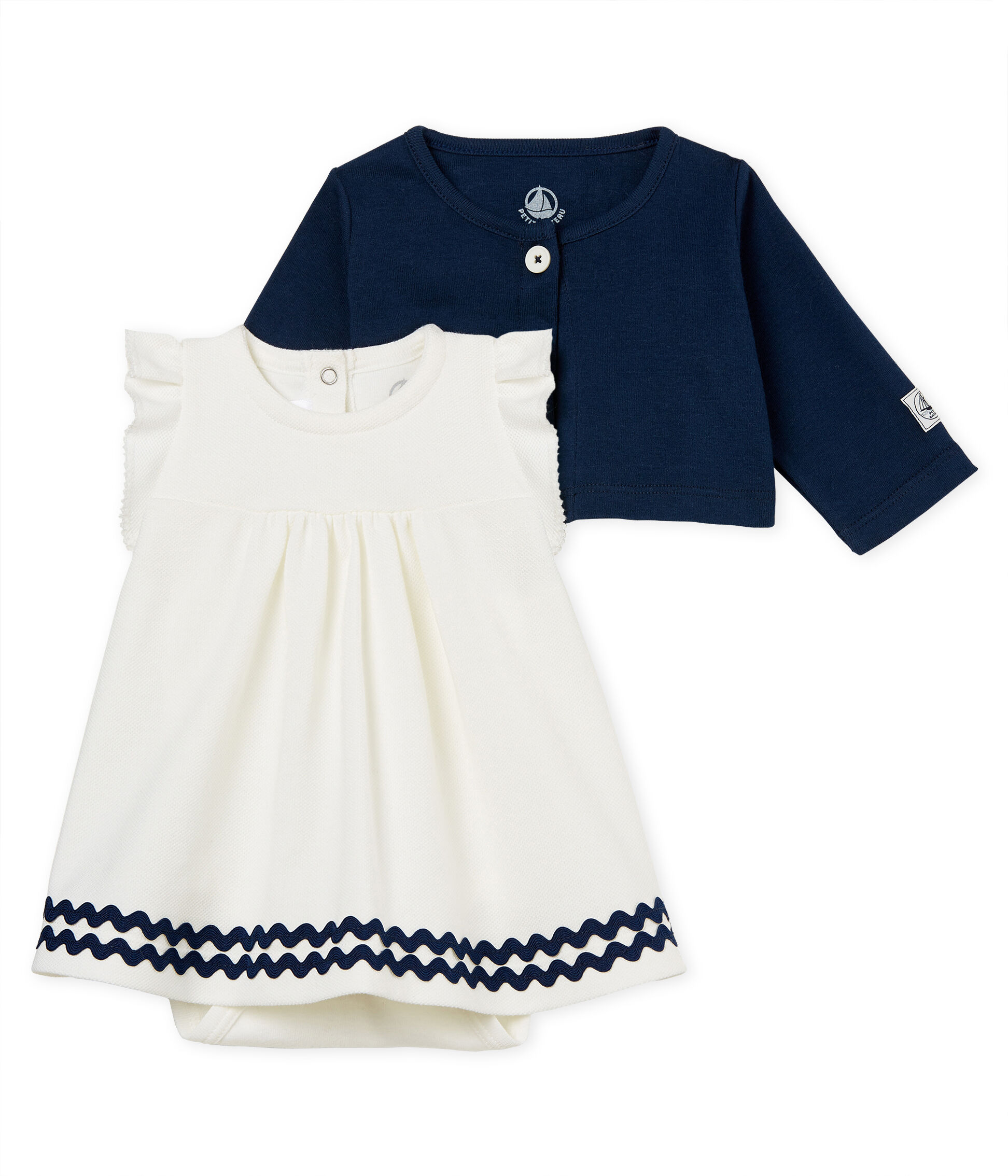 Baby-bodykleid und cardigen mädchen variante 1 | Petit Bateau
