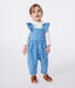 Langbeinige Baby-Latzhose aus Baumwolle mit bestickten Blumen