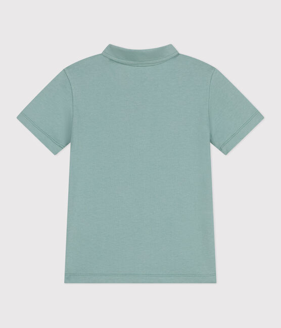Kurzärmeliges Kinder-Poloshirt aus einfarbiger Baumwolle  grün PAUL