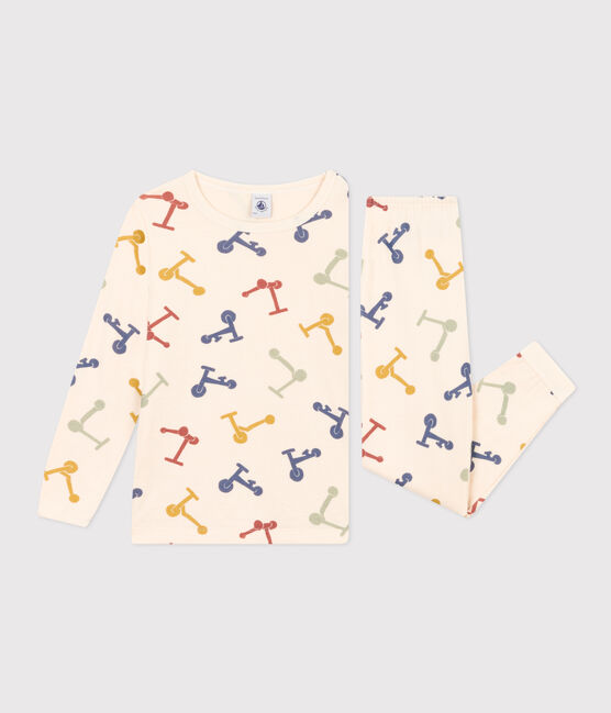 Kinderpyjama aus Baumwolle mit Printmotiv weiss AVALANCHE/ MULTICO
