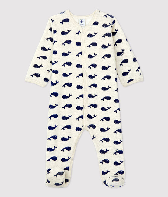 Baby-Strampler aus Nicki beige MONTELIMAR/blau MEDIEVAL