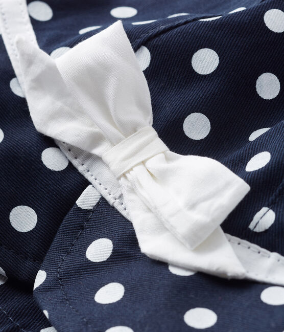 Hut mit Pünktchen für Baby Mädchen blau SMOKING/weiss MARSHMALLOW