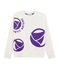 Logo-Sweatshirt Damen weiss MARSHMALLOW/violett REAL