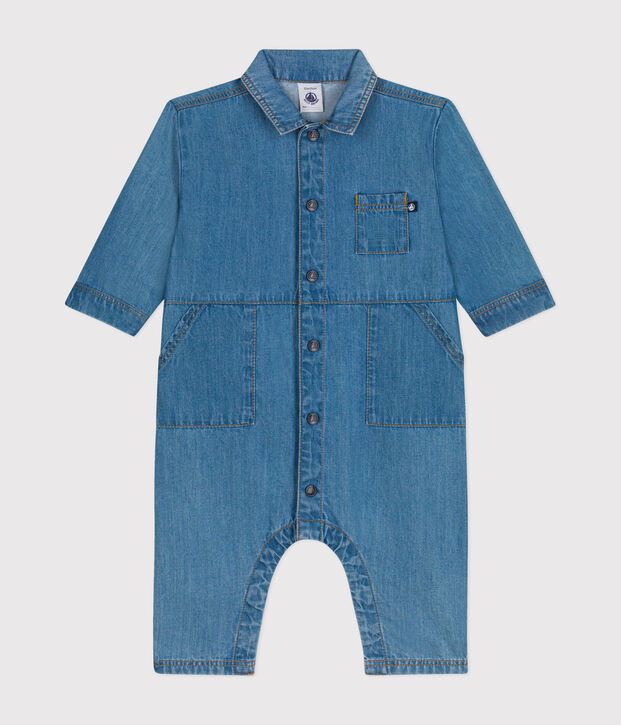 Langer Baby-Overall aus Denim blau