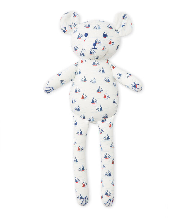 Bedruckter Baby-Jungen-Kuschelb&auml;r weiss/vielfarbig