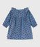 Langärmeliges Baby-Kleid aus Fein-Cord mit Apfel-Motiv blau ADRIATIC/ MULTICO