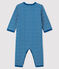 Blauer Baby-Strampler ohne Fuß aus Doppeljersey für Mädchen blau MAJOR/weiss ECUME