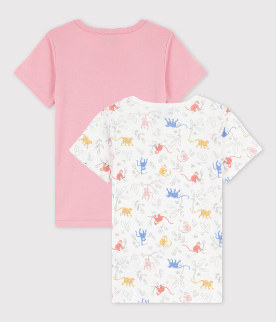 2er-Set kurzärmelige T-Shirts aus Bio-Baumwolle mit Affenprint für Mädchen variante 1