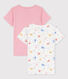 2er-Set kurzärmelige T-Shirts aus Bio-Baumwolle mit Affenprint für Mädchen
