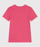 Damen-T-Shirt L'Iconique aus einfarbiger Baumwolle rosa PEONIA