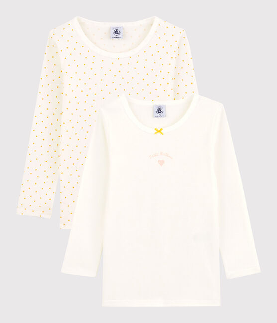 2er-Set langärmelige T-Shirts aus Baumwolle mit Herz-Motiv für Mädchen variante 1
