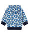 Gemustertes baby-kapuzenSweatshirt aus jersey mit reissverschluss jungen weiss MARSHMALLOW/weiss MULTICO