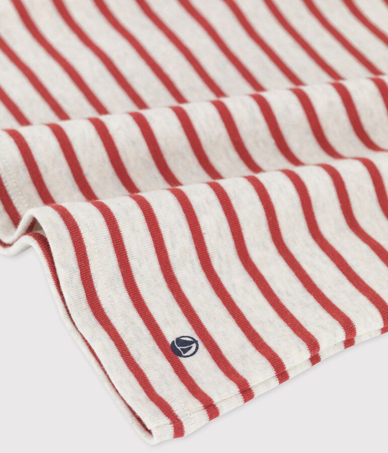 Gestreiftes kurz&auml;rmeliges Baby-T-Shirt aus Bio-Baumwolle beige/braun